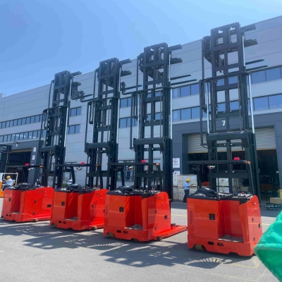 Factory Supply Powered CDDM15-70S Side-standing Operation 3-way Electric Pallet Stacker Electric Forklift