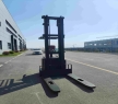 3m Electric Pallet Stacker with Adjustable Lifting Forks Walking Stand-On Type Truck